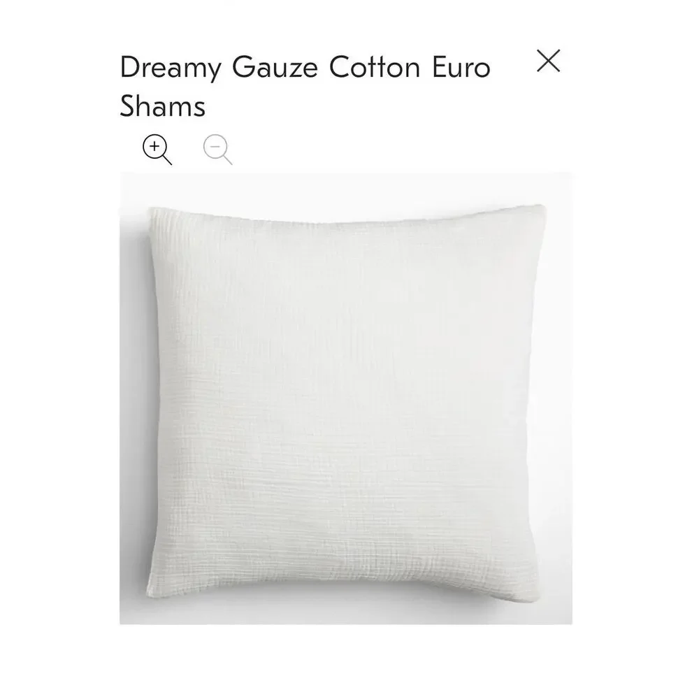 West Elm Dreamy Gauze Cotton Euro Sham Set of 2 Celadon Green New Pillow Cases